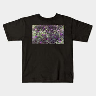 Purple Longstalk Cranesbill flowers Kids T-Shirt